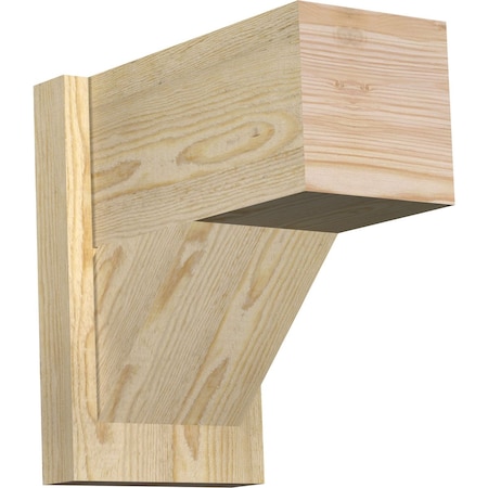 Ekena Millwork Traditional Block Rough Sawn Outlooker, Douglas Fir, 8"W x 14"D x 14"H OUT08X14X14TRA05RDF